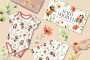 Watercolor Ladybugs with flowers set, an Animal Illustration by AlineArtStore (Thumbnail 2 of 8)