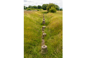 Excavated bases pillars of the large, an Architecture Photo by Backyard Stock