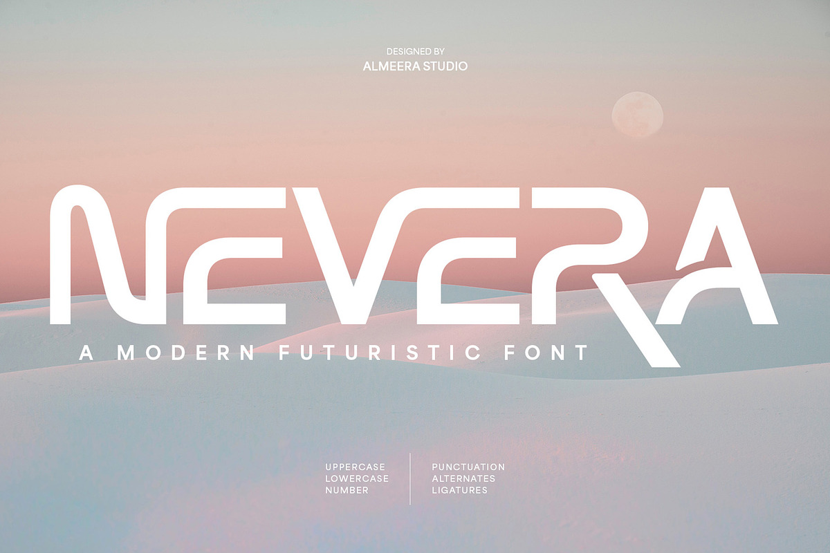 Nevera - A Modern Futuristic Font, a Sans Serif Font by Almeera Std (Photo 1 of 11)