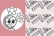 Retro Back to School Line Art, an Illustration by TheClipAtelier (Thumbnail 4 of 4)