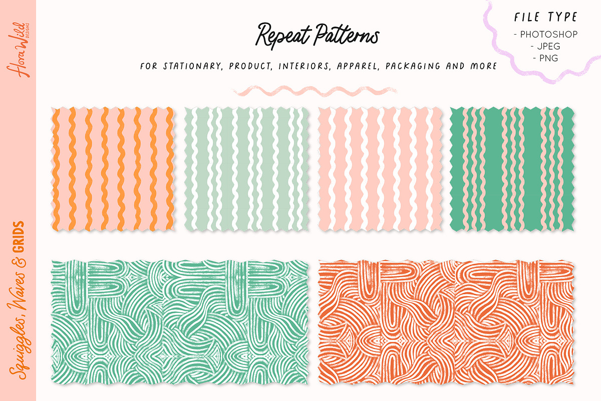 Squiggles, Waves, Grids, a Pattern Graphic by Flora Wild Designs (Photo 7 of 8)