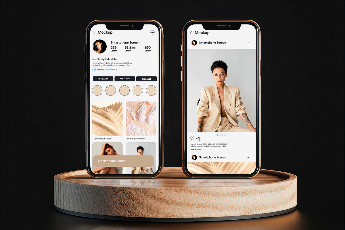 Social Media App Screen Mockup, an iPhone Mockup by Mego-studio (Photo 1 of 3)