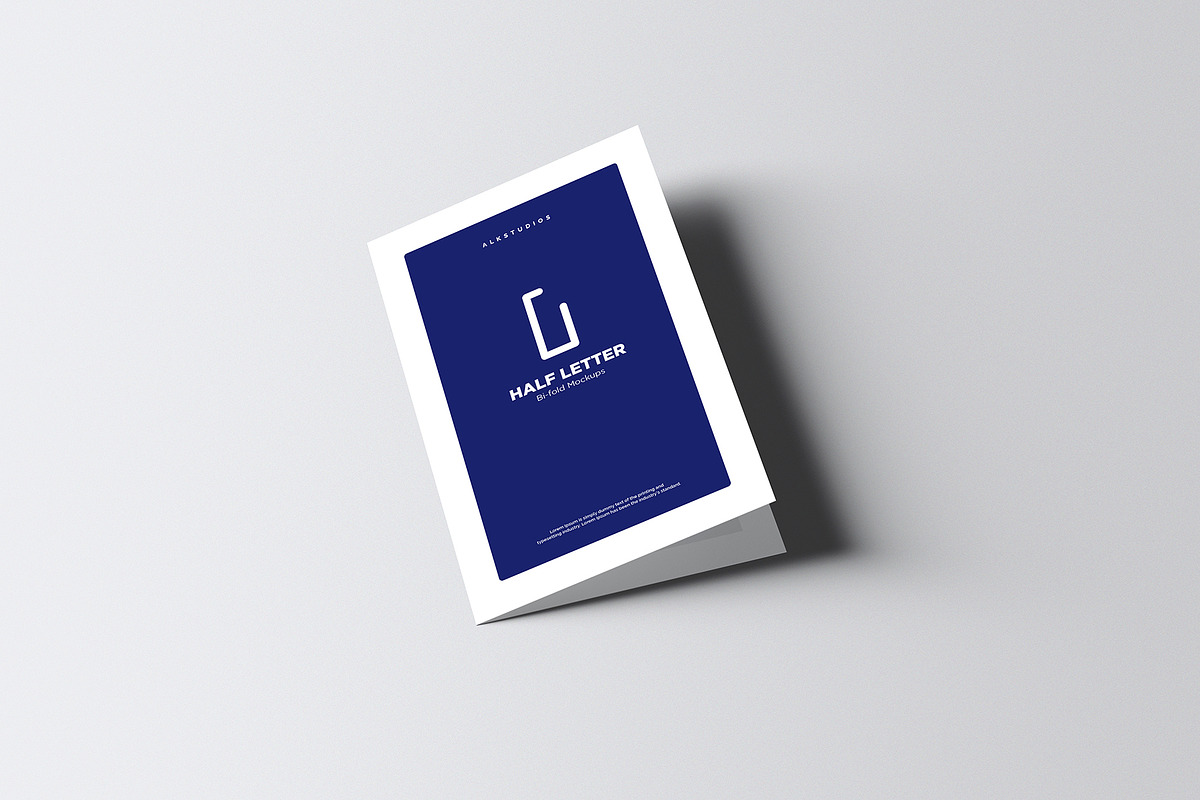Half Letter Bi-Fold Brochure Mockup, a Print Template by AlkStudio (Photo 3 of 10)