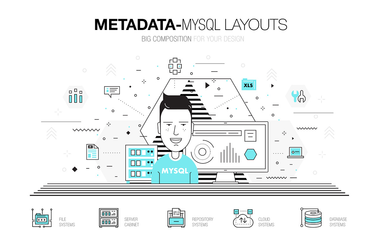 Metadata trendy compositions 7 ps, a Technology Illustration by Vladimir Vihrev (Photo 3 of 7)