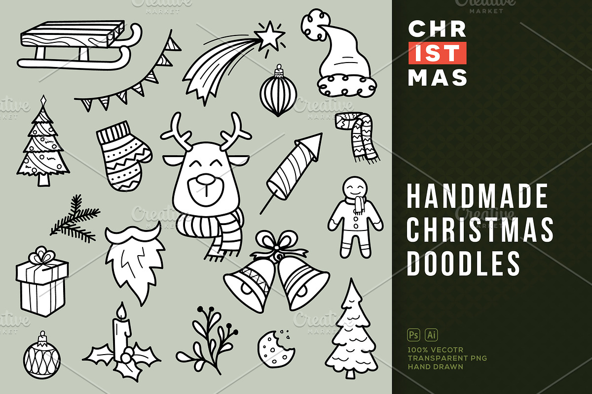 Handmade Christmas Doodles, an Object Graphic by Scredeck (Photo 2 of 5)