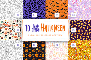 Spooky Halloween Seamless Patterns