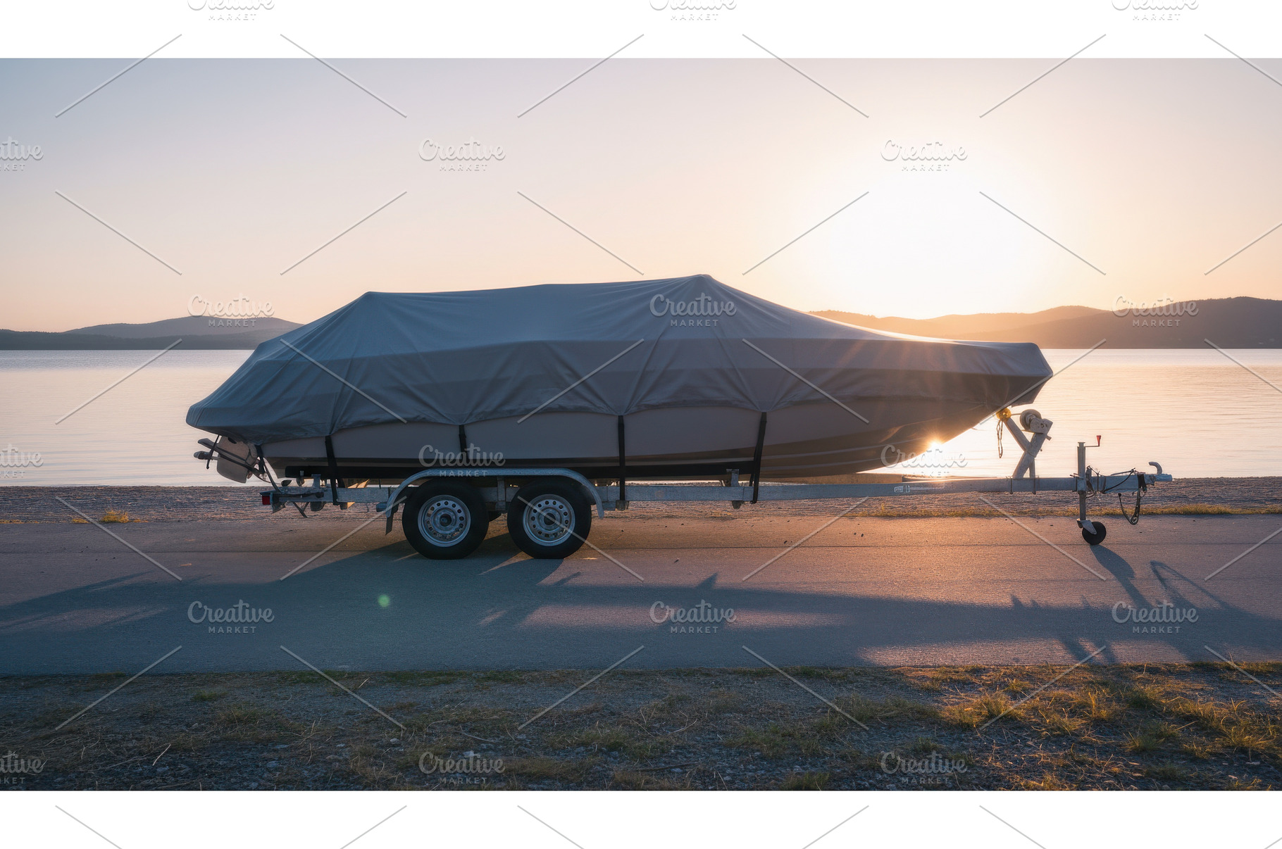 Motorboat on trailer covered with, a Nature Photo by Igor Tichonow