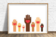 Hands & Hearts (Skin Colors Version), a Decorative Illustration by beguima (Thumbnail 2 of 2)