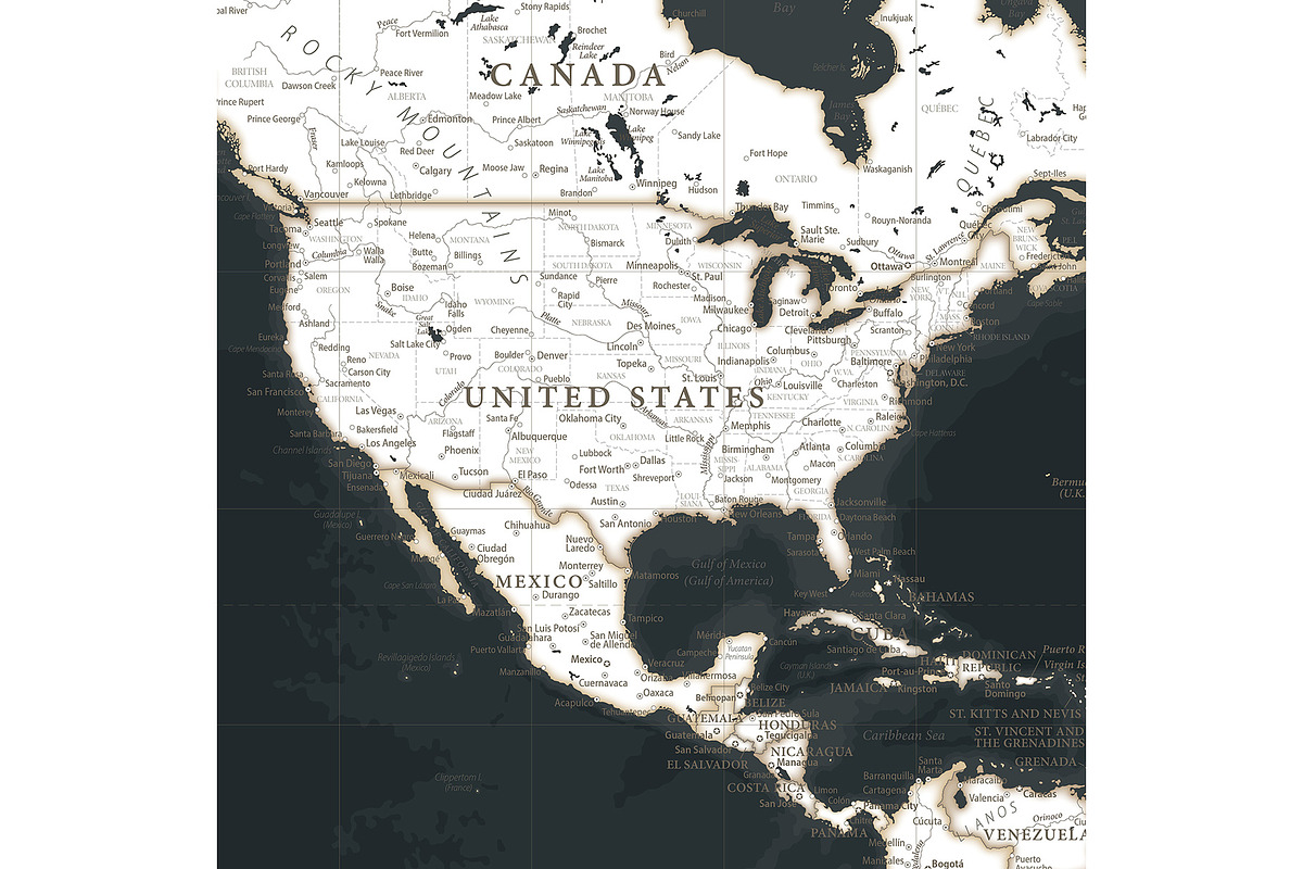 Vector World Map - Large&Detailed, a Decorative Illustration by PorcuPen Works (Photo 5 of 8)
