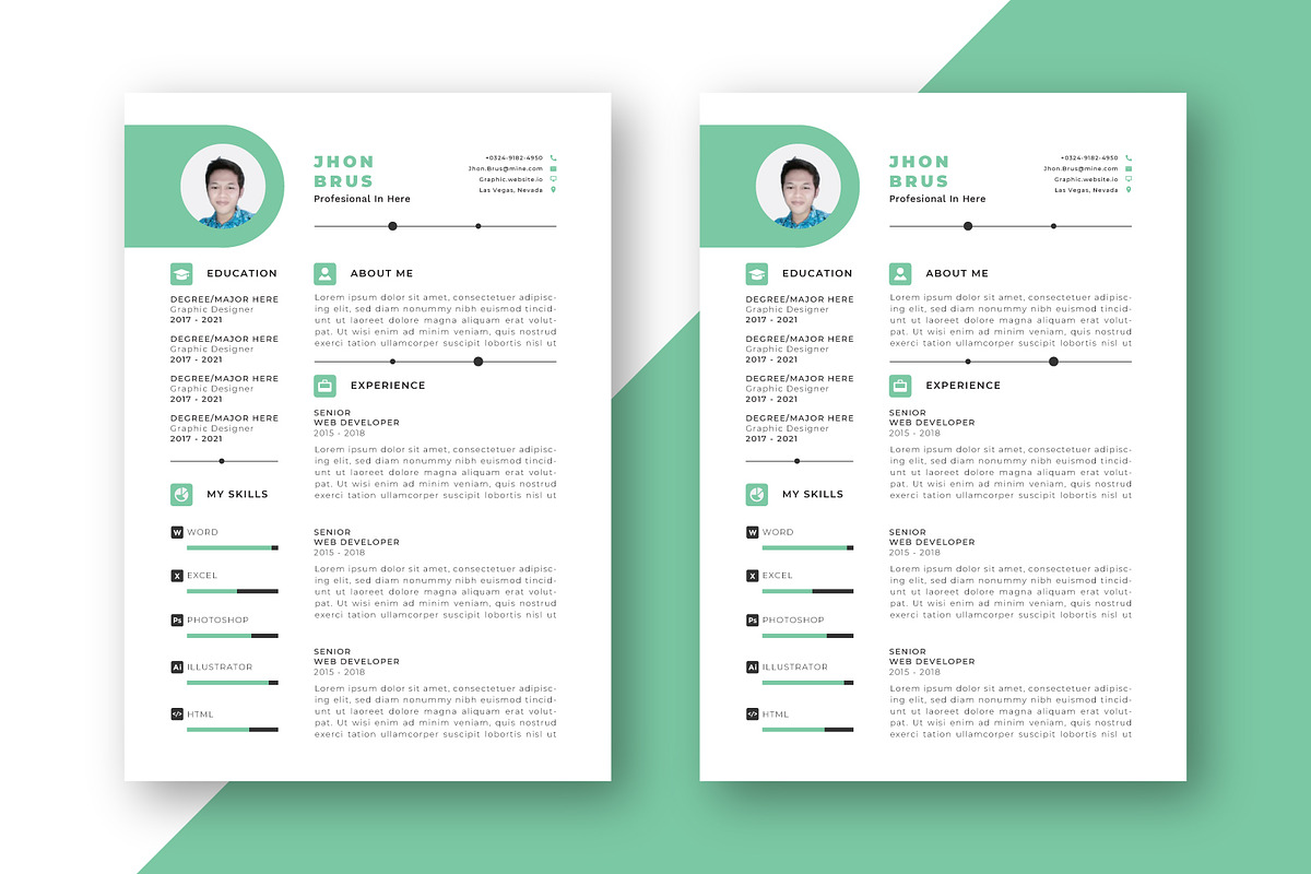 Simple Resume/CV, a Resume Template by Izalsye (Photo 1 of 5)