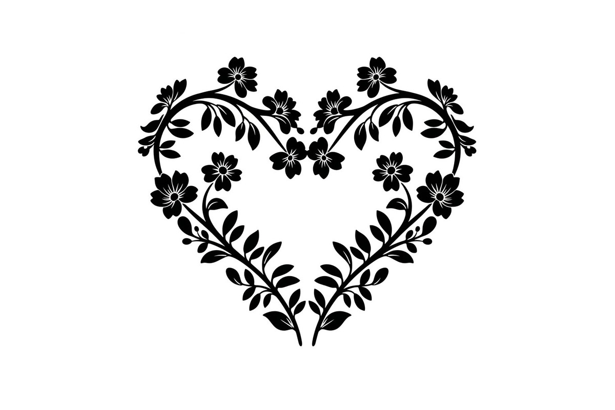 Floral Heart Frame Silhouette Pack, an Illustration by Artivon (Photo 27 of 49)