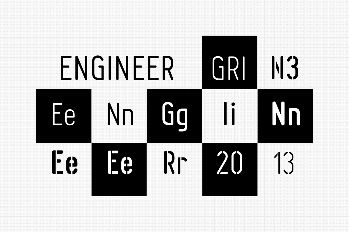Engineer - 10 fonts