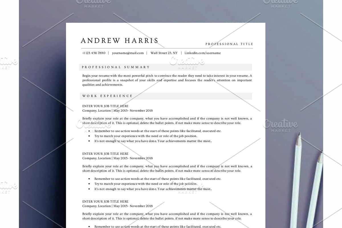 ATS friendy resume template word, a Resume Template by Climbwithelevator (Photo 1 of 11)