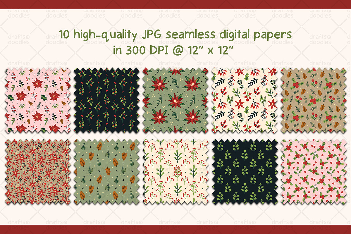 Christmas Foliage Graphic Set, a Pattern Graphic by Drafts n Doodles (Photo 4 of 6)