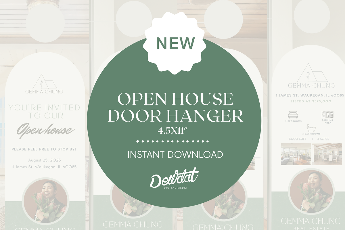Open House Door Hanger Template, a Graphic by Dewdat Digital Media (Photo 3 of 7)