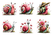Whimsical Summer Snail Clipart, an Illustration by Dream Creation (Thumbnail 7 of 8)