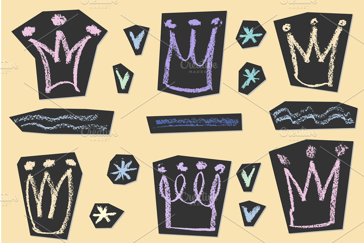 Hand-drawn heart with crown and, an Object Illustration by Zimages
