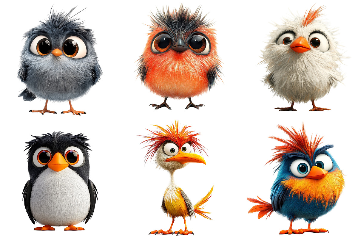 Fluffy Birds Clipart Bundle, an Illustration by Pixels.Craft (Photo 5 of 8)