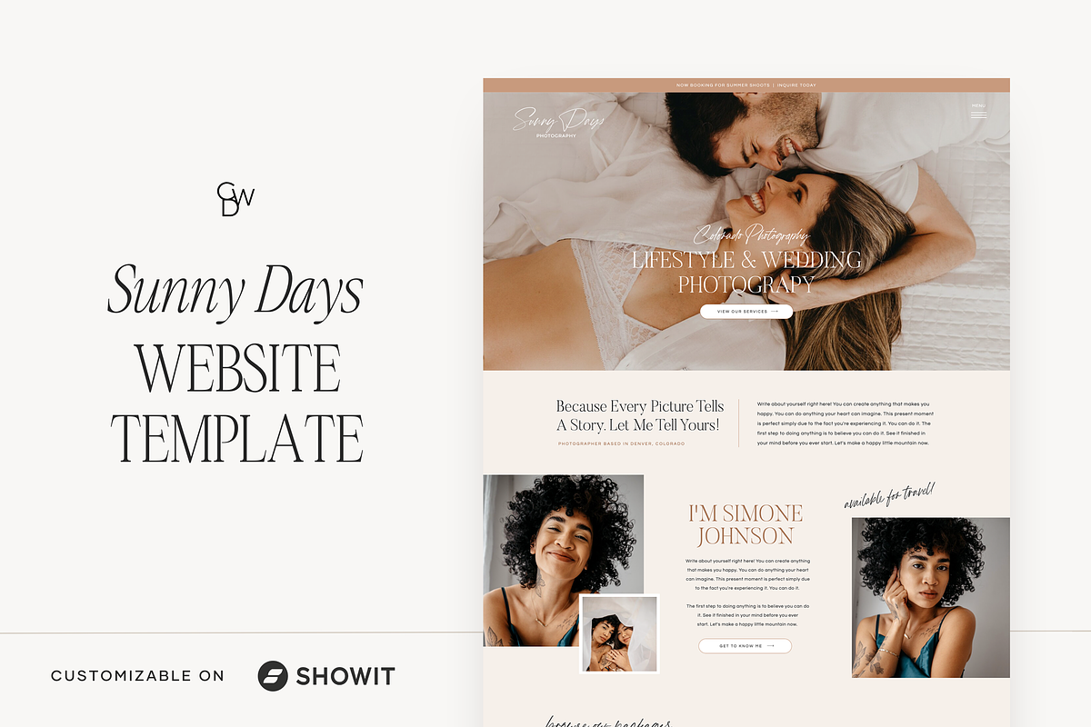 Showit Website Template | Sunny Days, a Websites & App Template by Create with Danielle (Photo 1 of 5)