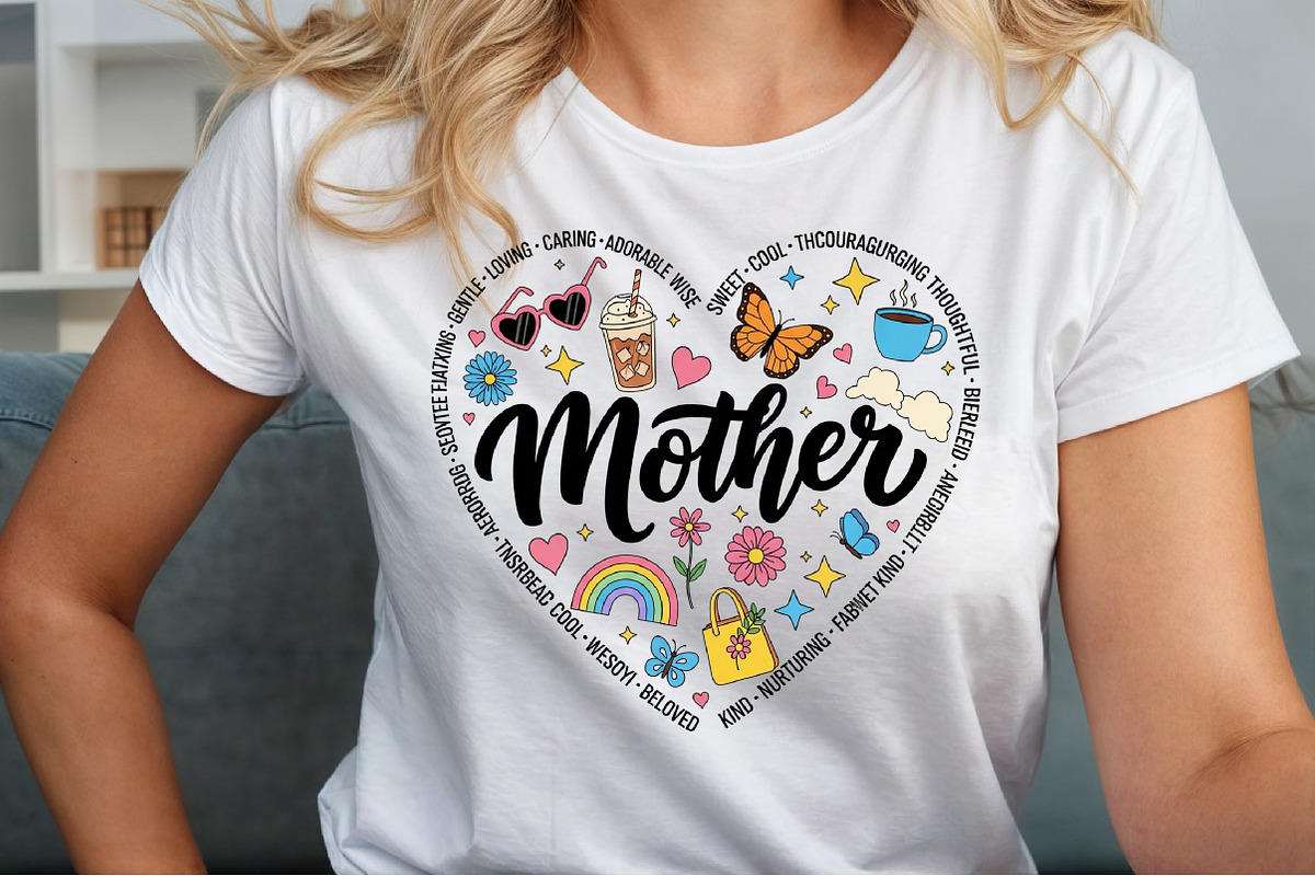 Retro Mothers Day, Mama Heart, Mom, a Seasonal Illustration by Sublimation Artist (Photo 5 of 9)