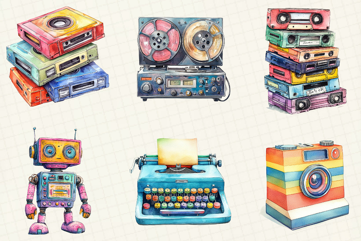 Retro Technology Sublimation Clipart, an Illustration by OK Design (Photo 4 of 5)