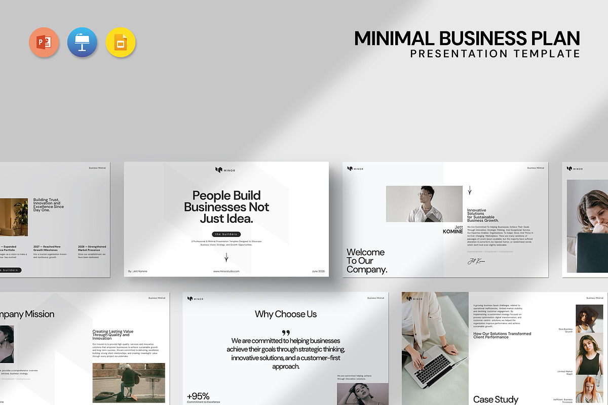 Minimal Business Plan Template, a Presentation Template by evgenystudio (Photo 1 of 8)