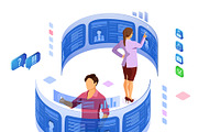 Online Technologies Isometric, a Person Illustration by TAlex (Thumbnail 5 of 6)
