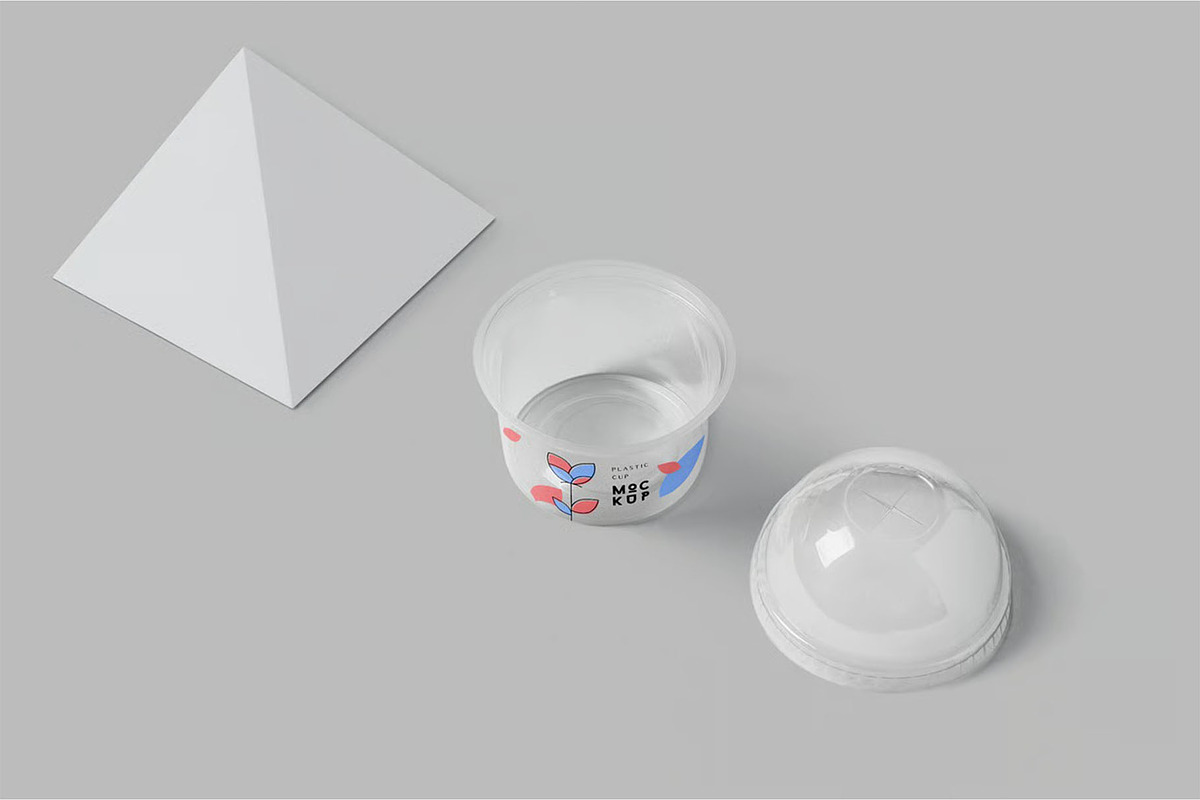 Transparent Ice Cream Cup Mockup, a Packaging Mockup by megostudi0 (Photo 7 of 7)