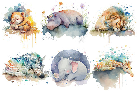 Safari Animal set lion, elephant, an Illustration by ZinetroN