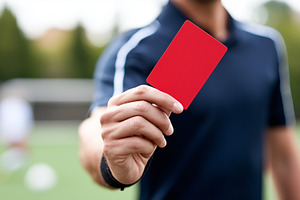 Referee in a dark blue shirt holding, a Sports & Recreation Photo by MistyDay