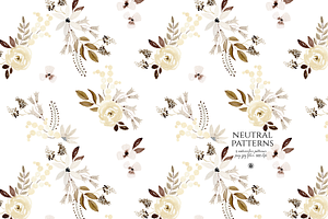 Neutral Watercolor Patterns Set