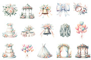 Watercolor Wedding Clipart, an Illustration by Designworld (Thumbnail 3 of 5)