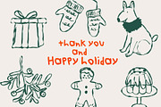 Merry Christmas clipart, a Seasonal Illustration by Luamor (Thumbnail 11 of 11)