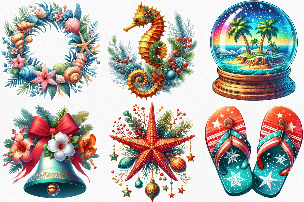 Watercolor Tropical Aloha Christmas, an Illustration by Canvas Craft (Photo 3 of 7)