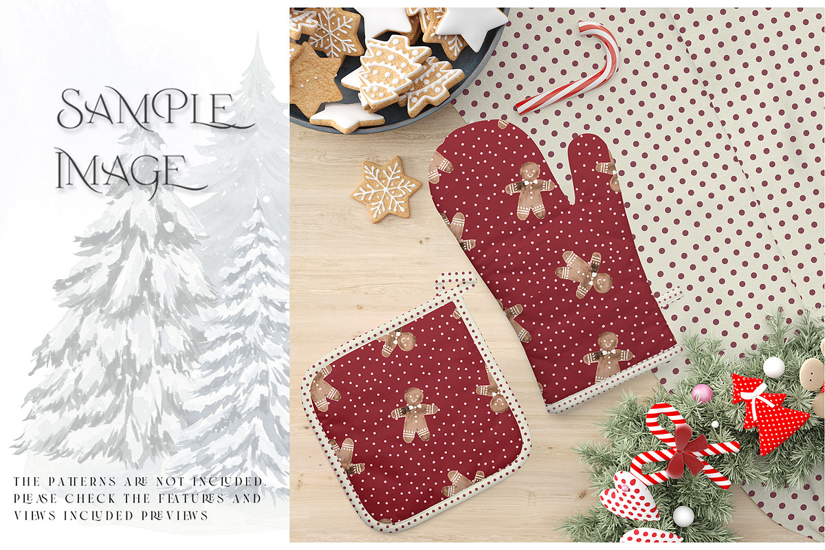 Christmas Oven Mitt & Potholders, a Product Mockup by mock-ups (Photo 15 of 16)