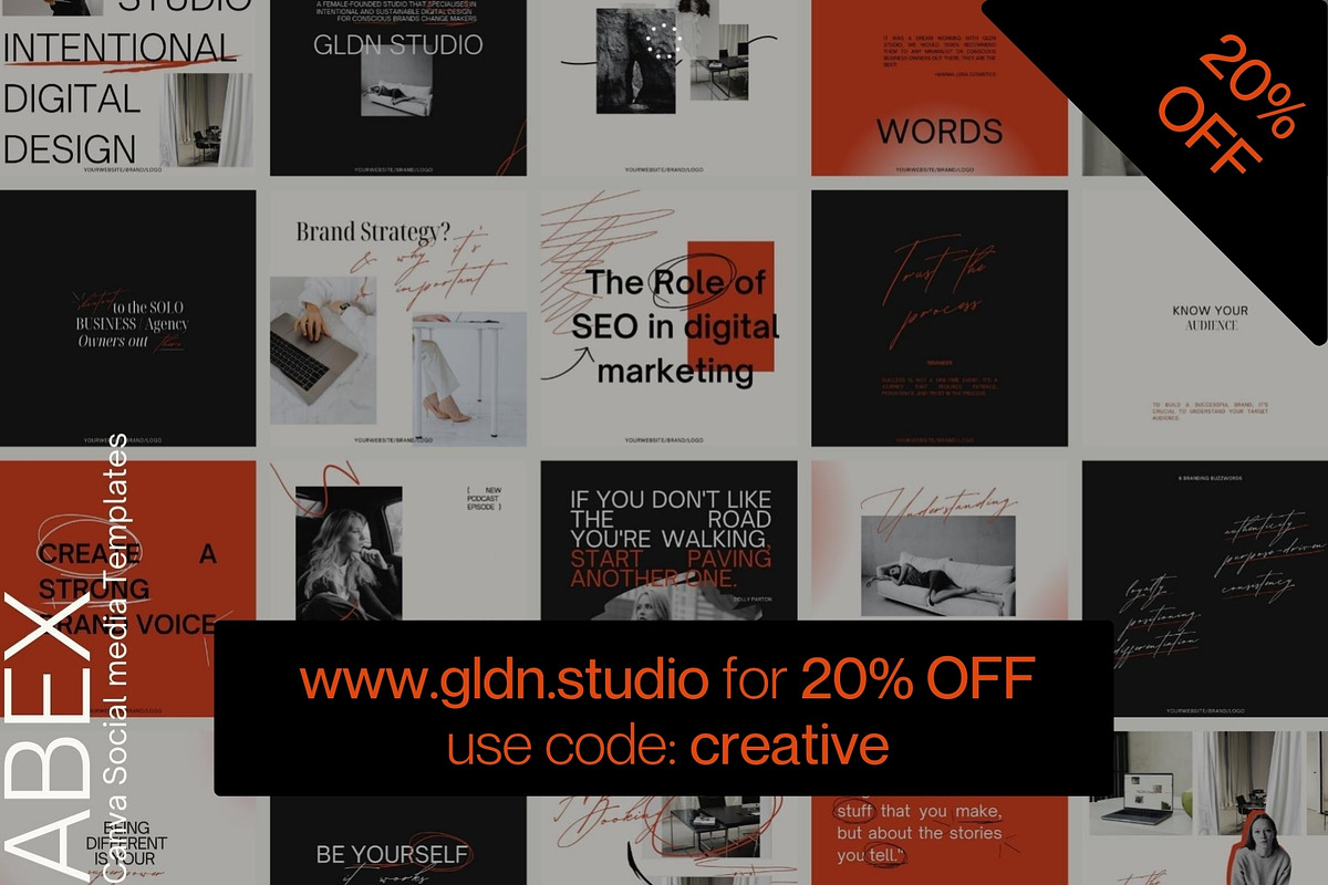 Canva Social Media Templates | Abex, a Social Media Template by GLDN Studio (Photo 1 of 8)
