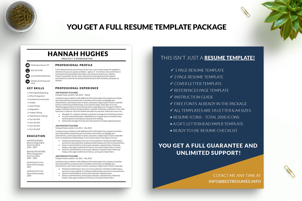 Modern CV Resume Template for Word, a Resume Template by BestResumes.Co (Photo 7 of 7)