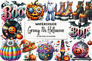 Groovy 70s Halloween Clipart, an Illustration by DreamArtGraphic (Thumbnail 1 of 5)