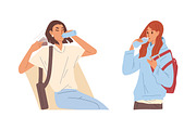People drinking water set, a Person Illustration by Good Studio (Thumbnail 8 of 8)