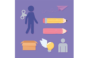 icon set unique, an Object Illustration by studiogstock