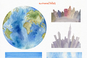 Wanderlust watercolor design toolkit, a Transportation Illustration by Elegantia (Thumbnail 4 of 6)