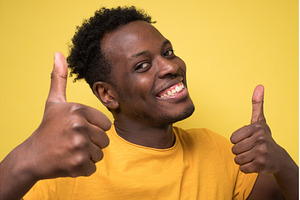 happy african american handsome man
