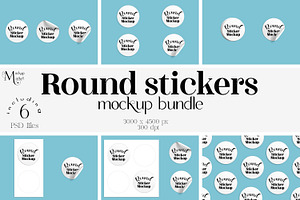 Round Sticker mockup bundle