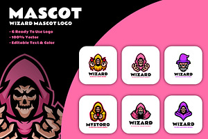 Mascot Wizard Bundle Logo Design, a Branding & Logo Template by Artnivora.Std