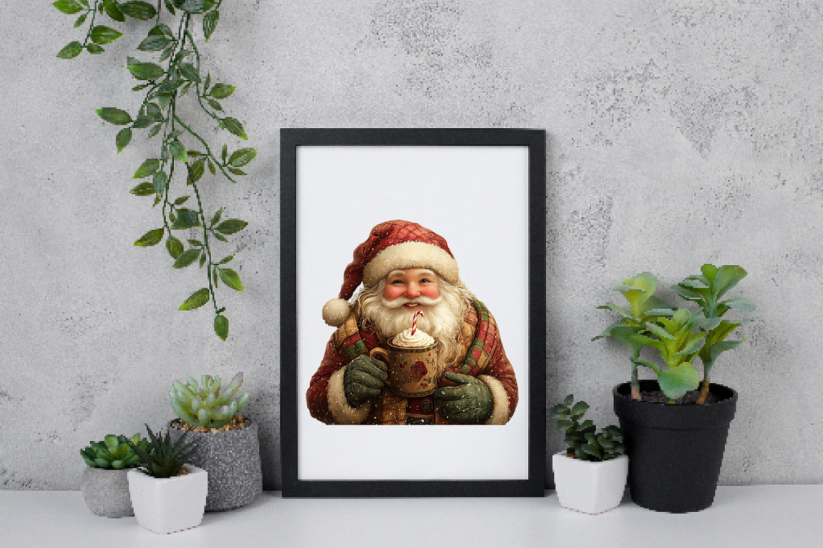 Vintage Santa Claus Wall Art PNG, an Illustration by Daily.Designs (Photo 4 of 5)