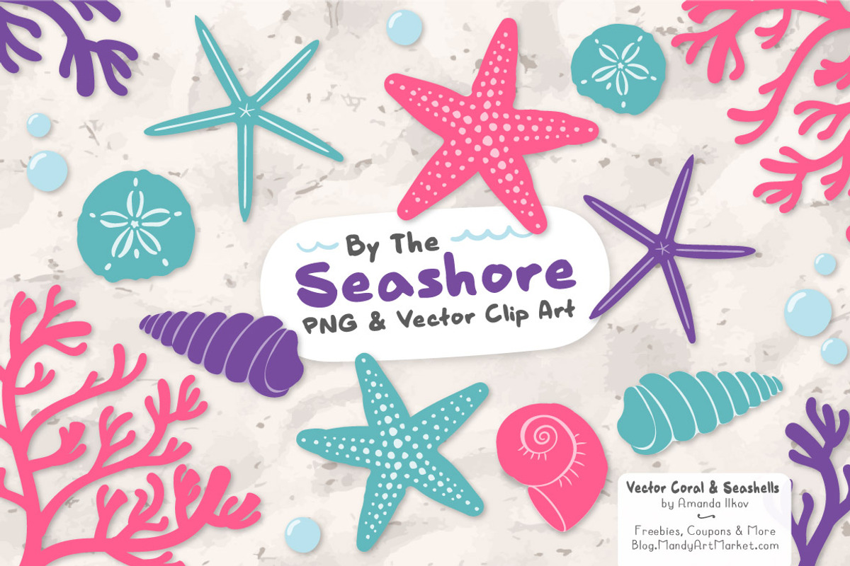 Seashells Clipart in Crayon Box, an Illustration by Amanda Ilkov (Photo 1 of 5)