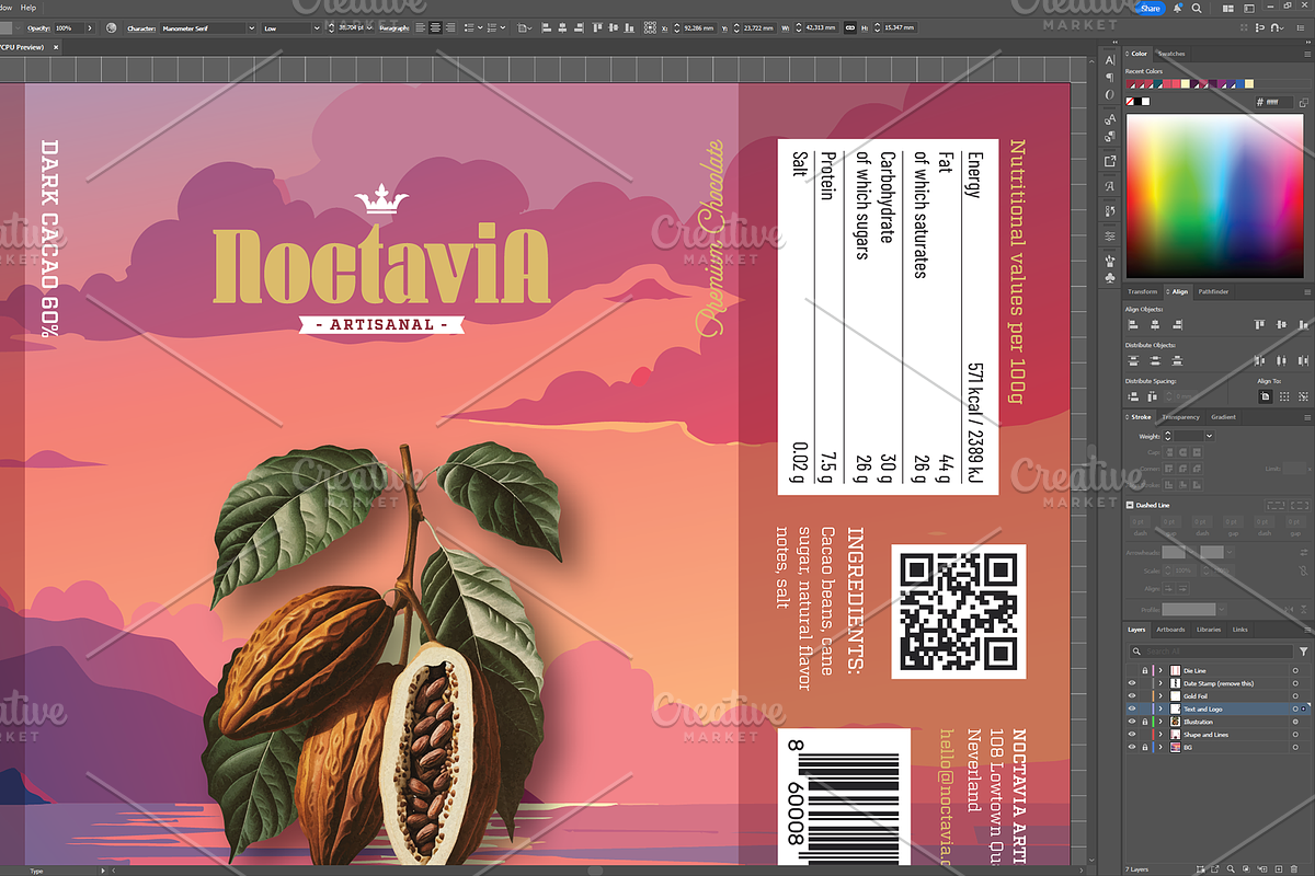 Noctavia Chocolate Bar Pack Template, a Marketing Template by fisihsani (Photo 7 of 9)