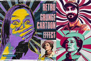 Retro Grunge Cartoon Photo Effect, an Action Add-On by MRI STUDIO