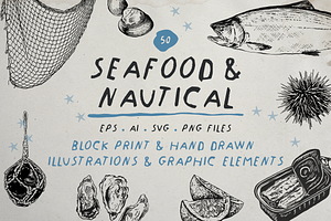 Seafood and Nautical Illustrations