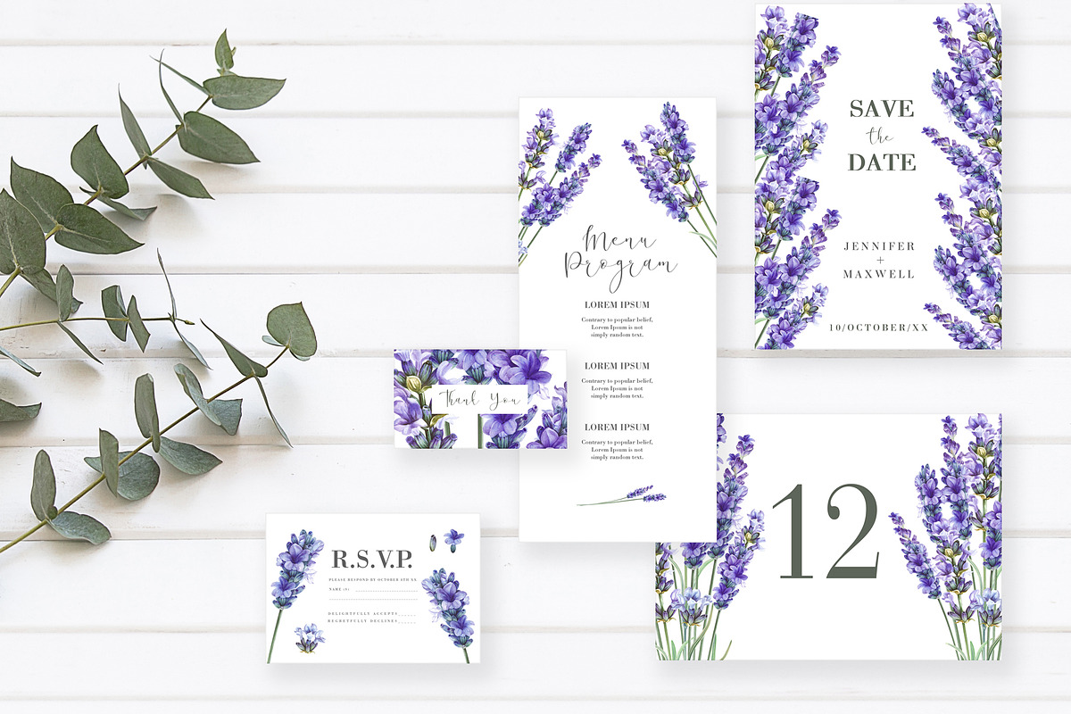 Watercolor Lavender Wedding., an Invitation Template by Kotkoa (Photo 1 of 6)